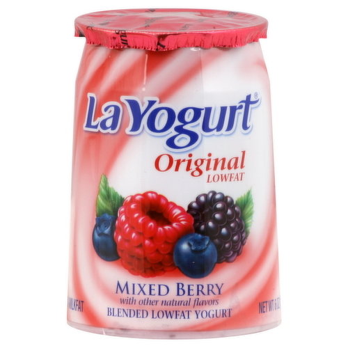 La Yogurt Yogurt, Lowfat, Blended, Original, Mixed Berry