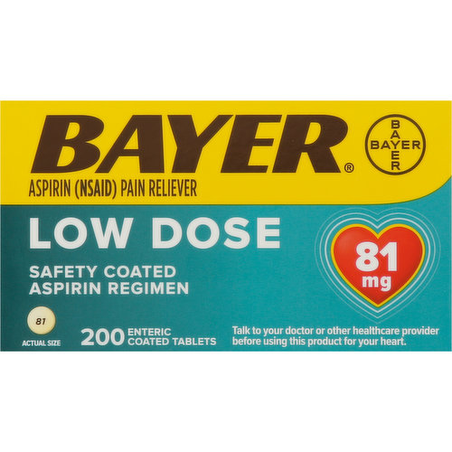 Bayer Aspirin, Low Dose, 81 mg, Coated Tablets