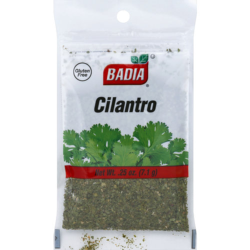 A gluten free product. Cilantro leaves, with their citrus overtones, are an ingredient in many South Asia meals as a garnish, also used frequently in Mexican cooking, particularly in salsa and guacamole, and as a garnish for salads. Visit Our Website: www.badiaspices.com. Packed in USA.