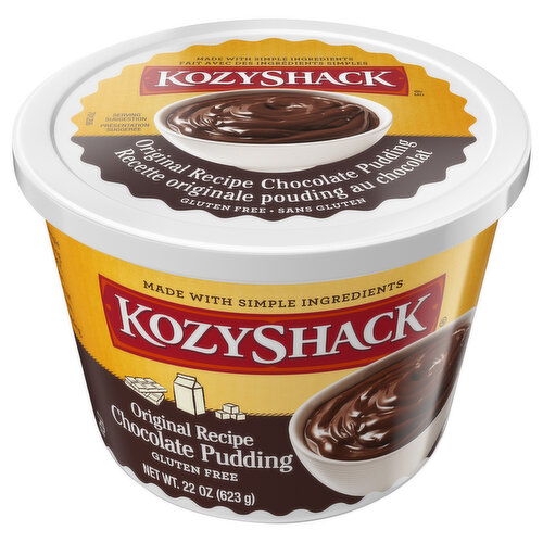 Kozy Shack Pudding, Gluten Free, Original Recipe, Chocolate