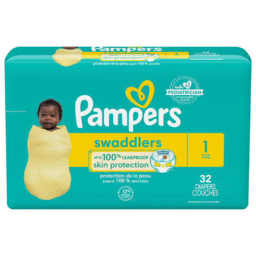 Pampers Diapers, 1 (8-14 lb), Jumbo Pack