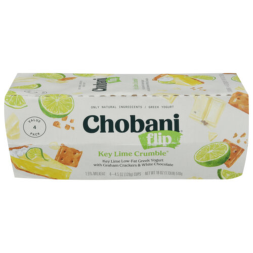 Chobani Yogurt, Greek, Key Lime Crumble, Value 4 Pack