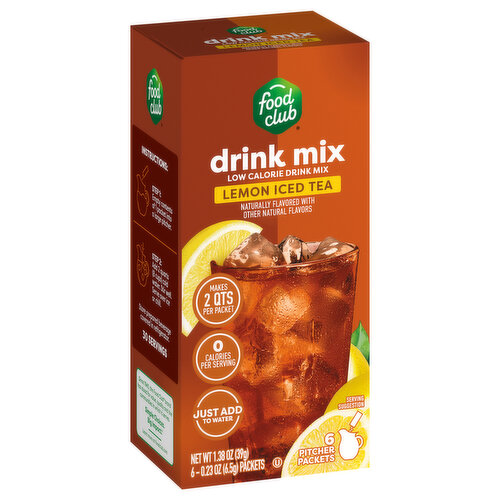 Food Club Drink Mix, Low Calorie, Lemon Iced Tea