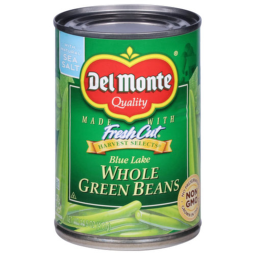 Del Monte Green Beans, Whole, Blue Lake, Harvest Selects