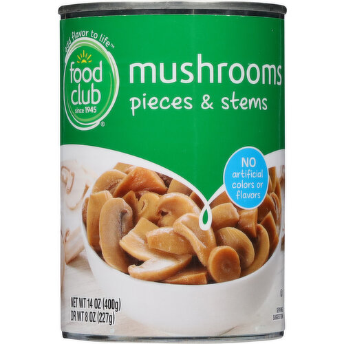 Food Club Mushrooms, Pieces & Stems