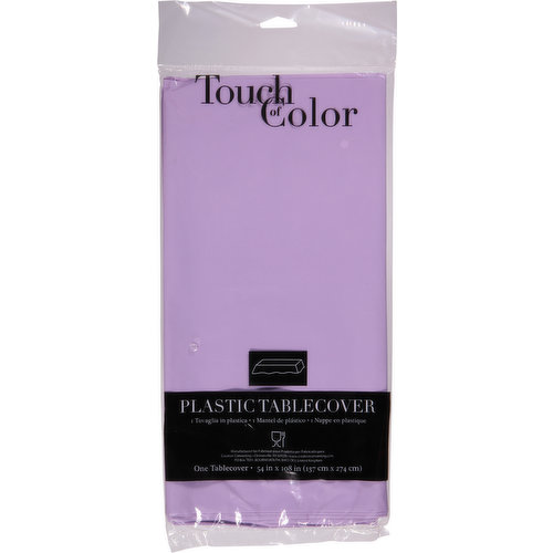 Touch of Color Tablecover, Plastic, Luscious Lavender