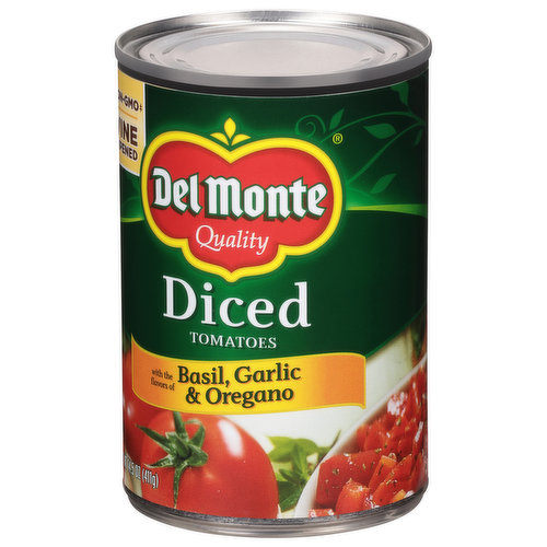 Del Monte Tomatoes, Diced, Basil, Garlic & Oregano