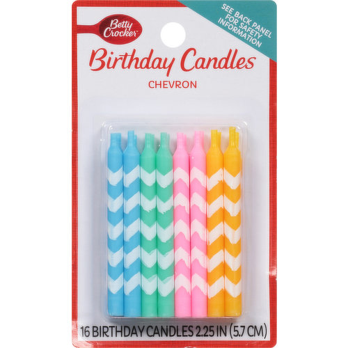 Betty Crocker Birthday Candles, Chevron, 2.25 Inch