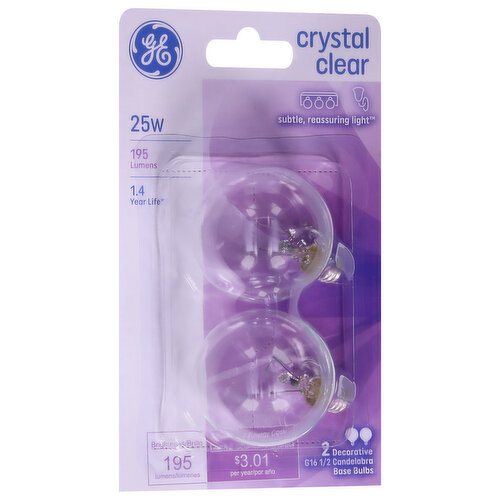 GE Base Bulb, Crystal Clear, 25 Watts