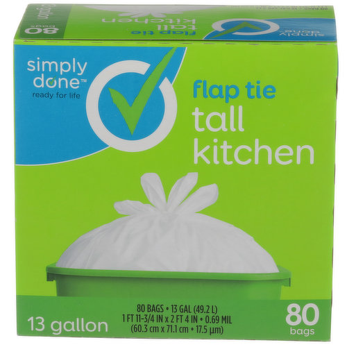 Simply Done Flap Tie Tall Kitchen Bags