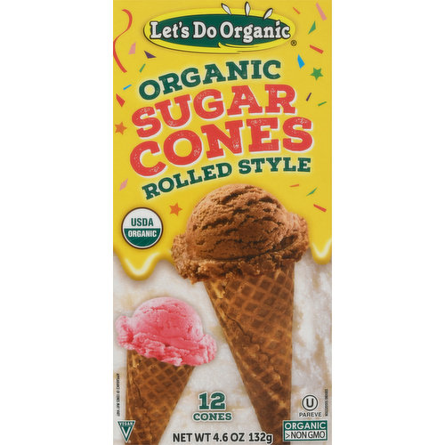 Let's Do Organic Sugar Cones, Rolled Style