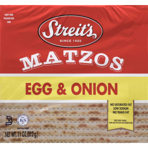 Streit's Matzos, Egg & Onion