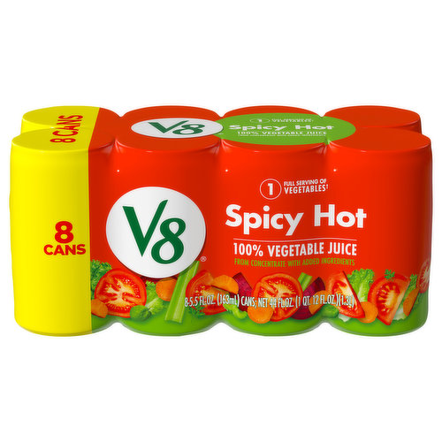 V8 100% Vegetable Juice, Spicy Hot