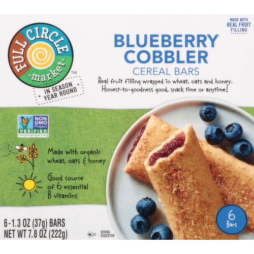 Full Circle Market Cereal Bars, Blueberry Cobbler