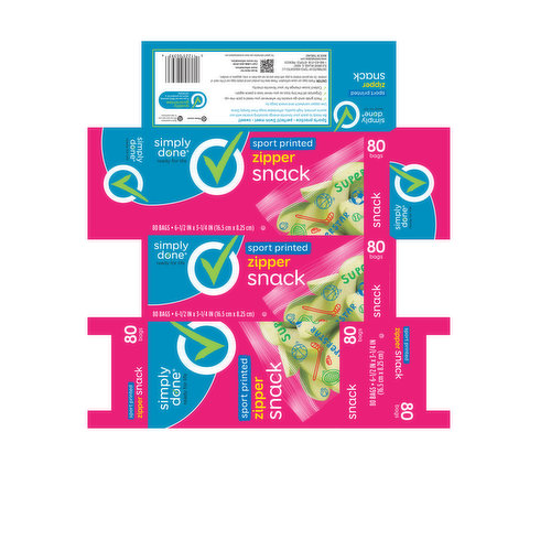 Simply Done Zipper Square Snack Bags 100 ct