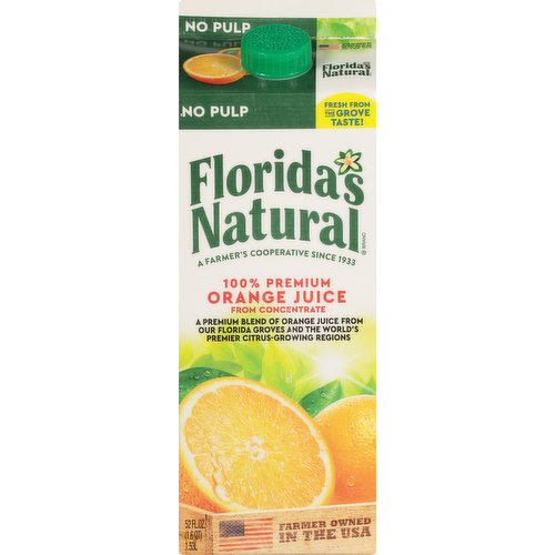 Florida's Natural Orange Juice, 100% Premium, No Pulp