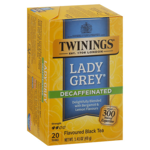 Twinings Lady Grey Decaffeinated Tea Bags - 20/Box