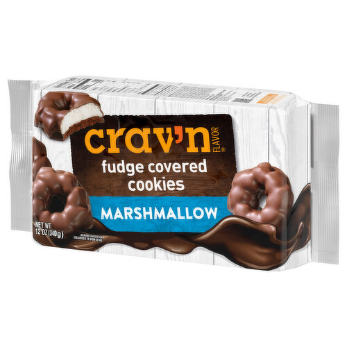 Crav'n Flavor Cookies, Fudge Covered, Marshmallow