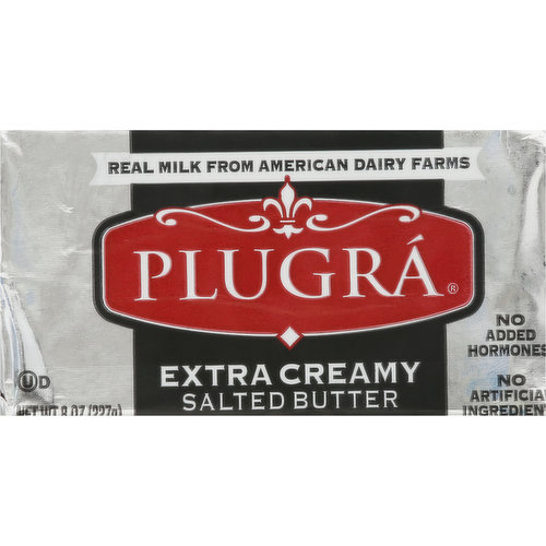 Plugra Butter, Salted, Extra Creamy