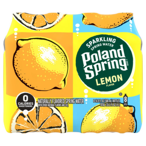 Poland Spring Sparkling Spring Water, Lemon Flavor