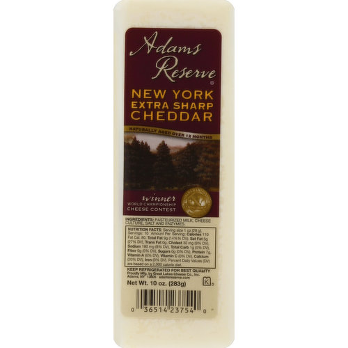 Adams Reserve Cheese, New York Extra Sharp Cheddar