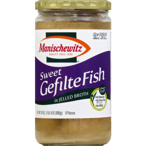 Manischewitz Gefilte Fish, Sweet, in Jellied Broth