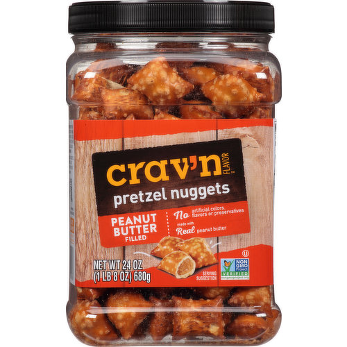 Crav'n Flavor Pretzel Nuggets, Peanut Butter Filled