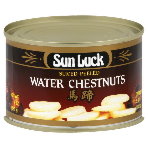 Sun Luck Water Chestnuts, Sliced Peeled