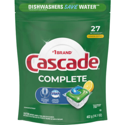 Cascade Dishwasher Detergent, Lemon Scent