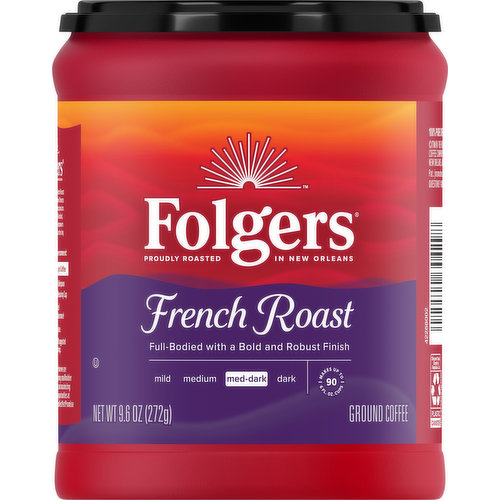 Folgers Coffee, Ground, Medium-Dark, French Roast