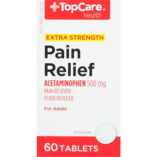 TopCare Pain Relief, Extra Strength, 500 mg, Adults, Tablets