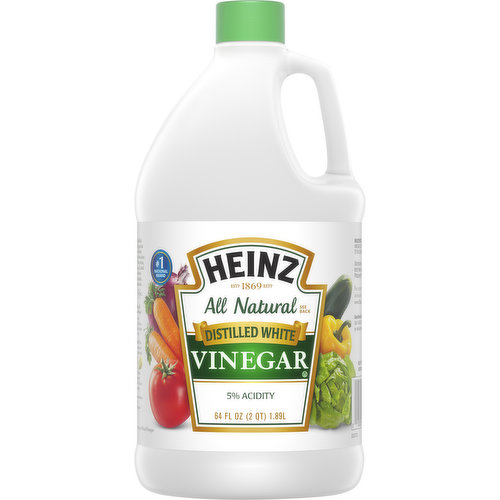 Indispensable in the kitchen as a base ingredient for so many of the things we make, Heinz Distilled White Vinegar has the perfect acidity (5%) for canning and pickling.

Heinz Distilled White Vinegar is made from sun-ripened corn and fresh water. It's ultra-filtered to guarantee sparkling clarity. As a marinade for meat, a base for dips or salad dressing, or to preserve fruit and veg pieces from darkening, it's a whiz in the kitchen. You'll also love it as a natural cleanser for table tops and coffee makers.
