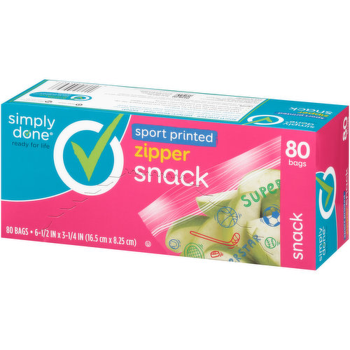 Simply Done Zipper Square Snack Bags 100 ct