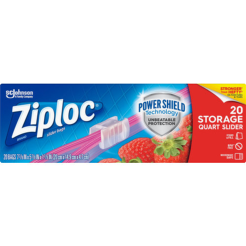 Ziploc Slider Bags, Storage, Quart