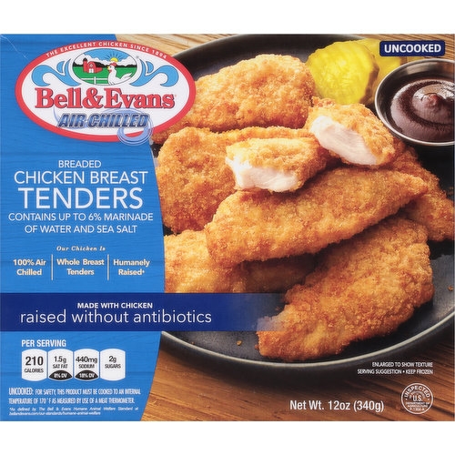 Bell & Evans Chicken Breast Tenders, Breaded, Uncooked