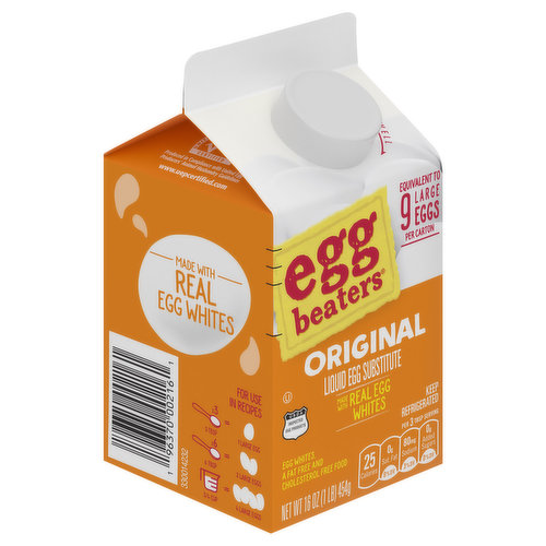 Egg Beaters Liquid Egg Substitutes, Original 16 Oz, Eggs