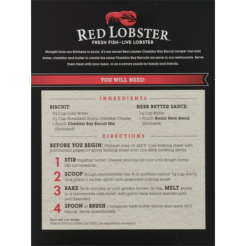 Red Lobster Cheddar Bay Biscuit Mix 11.36 oz, Bread, Muffin & Scone Mix