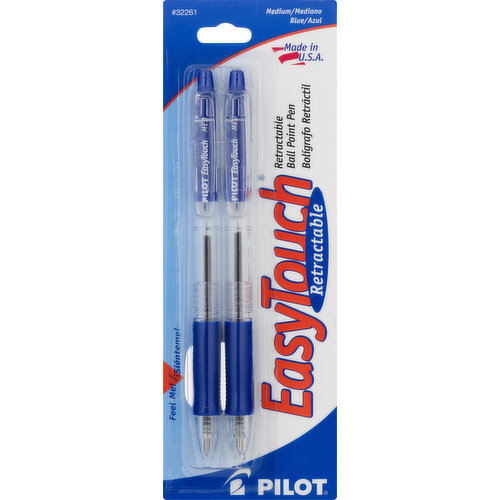 EasyTouch Ball Point Pen, Retractable, Medium, Blue