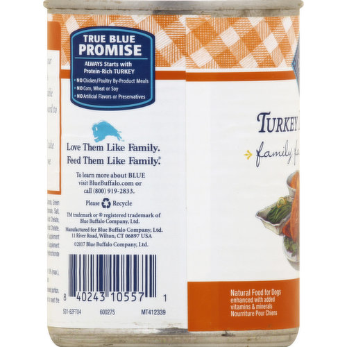 Blue Food for Dog Natural Turkey Day Feast in Gravy