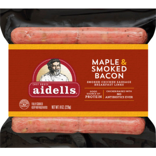 Aidells Breakfast Links, Smoked Chicken Sausage, Maple & Smoked Bacon