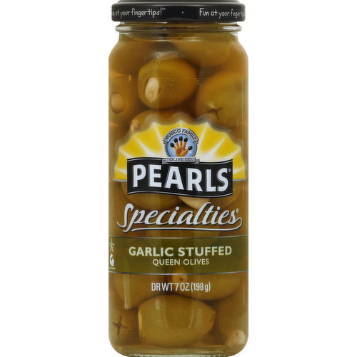 Pearls Pickles, Queen Olives, Hand-Stuffed, Garlic