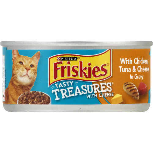 Friskies Cat Food, with Chicken, Tuna & Cheese in Gravy