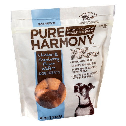 Pure Harmony Dog Treats, Chicken & Cranberry Flavor, Wafers