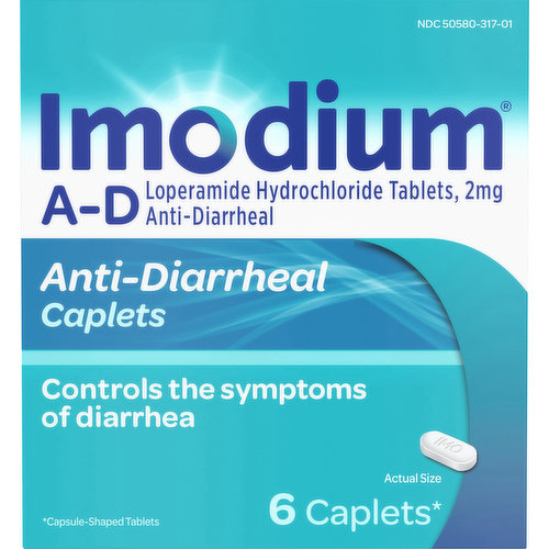 Imodium Anti-Diarrheal, 2 mg, Caplets