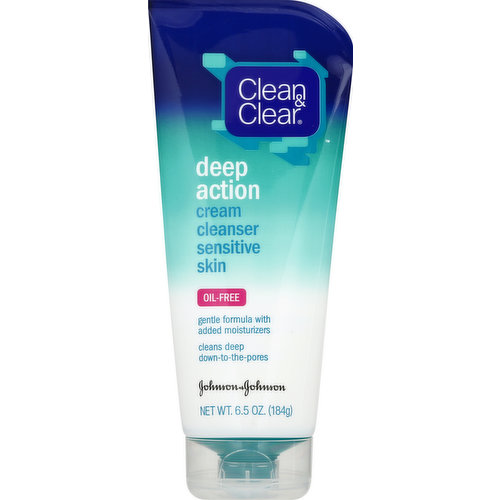 Clean & Clear Cream Cleanser, Deep Action, Sensitive Skin