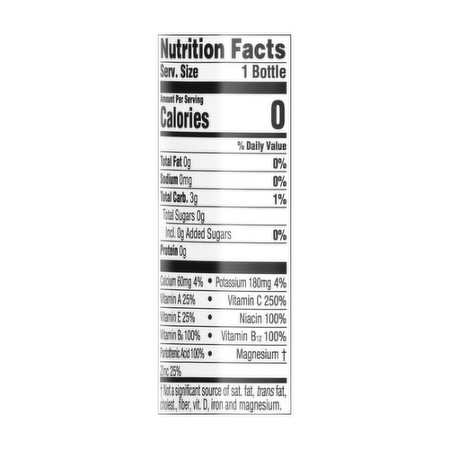 vitamin water nutrition label