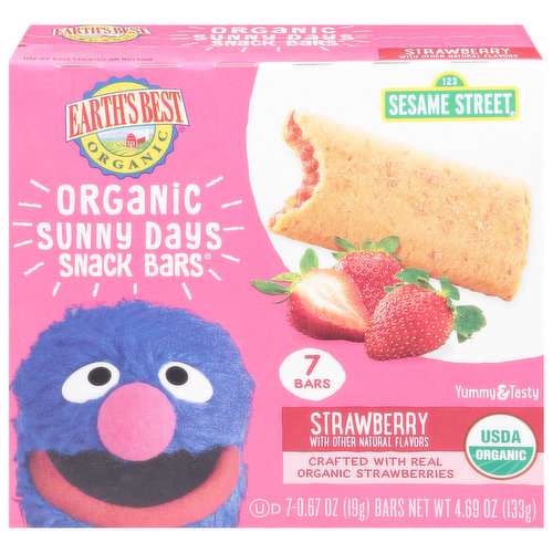 Earth's Best Snack Bars, Strawberry, Sunny Days