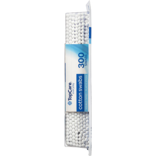 TopCare Cotton Swabs, Plastic Sticks, Double-Tipped