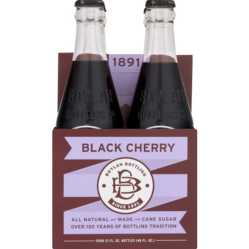 Boylan Bottling Soda, Black Cherry, All Natural