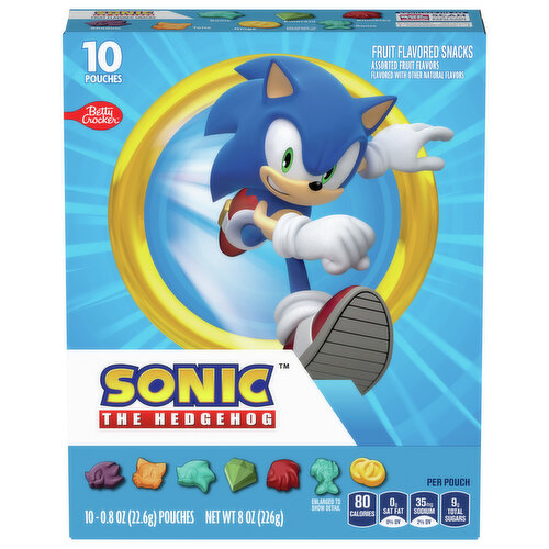 Betty Crocker Fruit Flavored Snacks, Sonic the Hedgehog